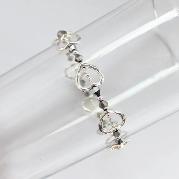 Circle of Hearts Crystal Handmade Bracelet