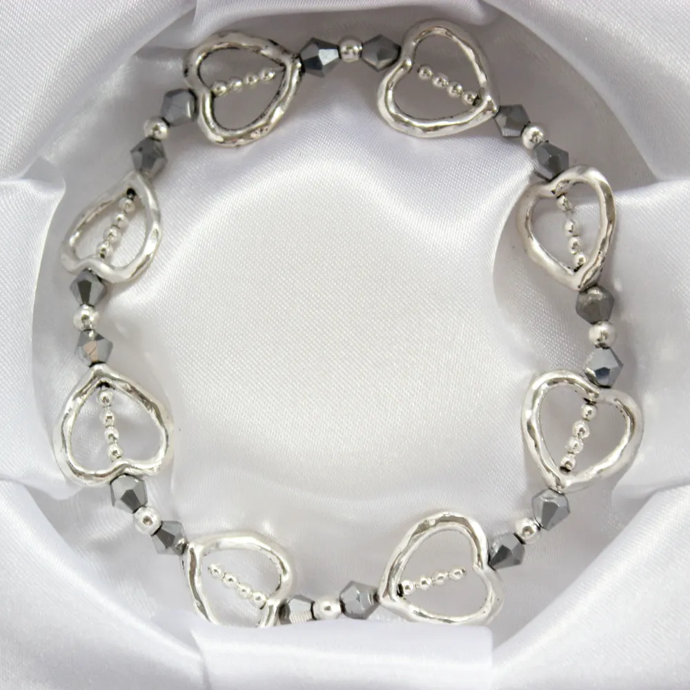Circle of Hearts Crystal Handmade Bracelet