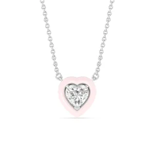Classic Heart Bezel Necklace in Ceramic
