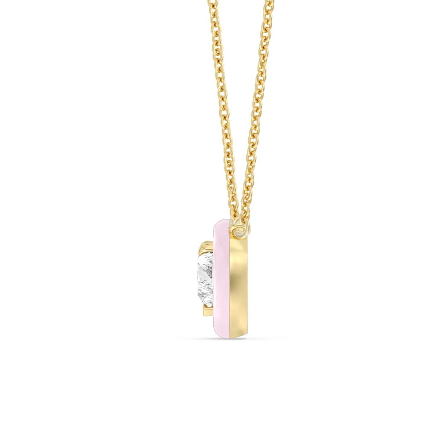 Classic Heart Bezel Necklace in Ceramic