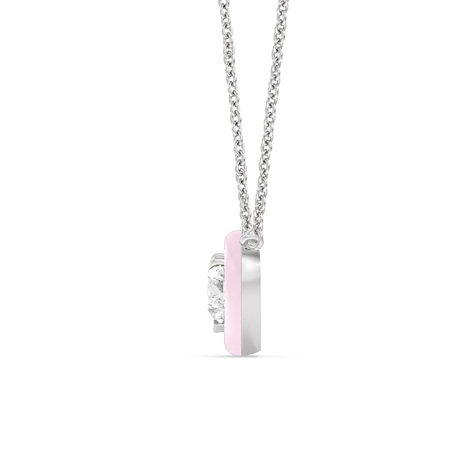 Classic Heart Bezel Necklace in Ceramic
