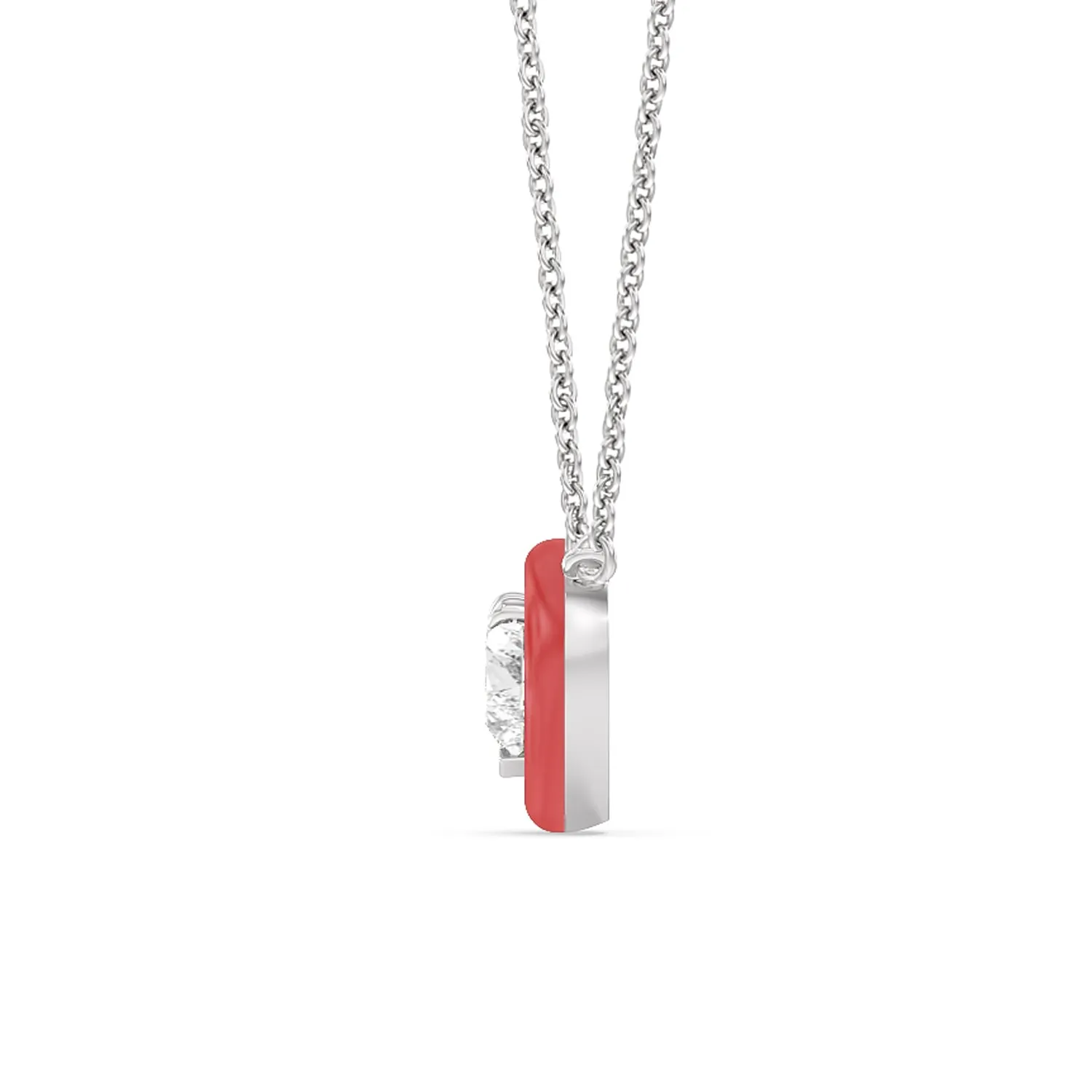 Classic Heart Bezel Necklace in Ceramic