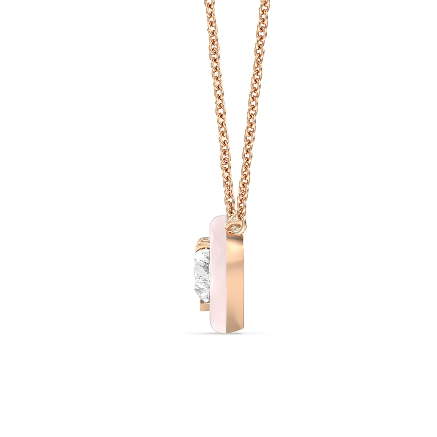 Classic Heart Bezel Necklace in Ceramic