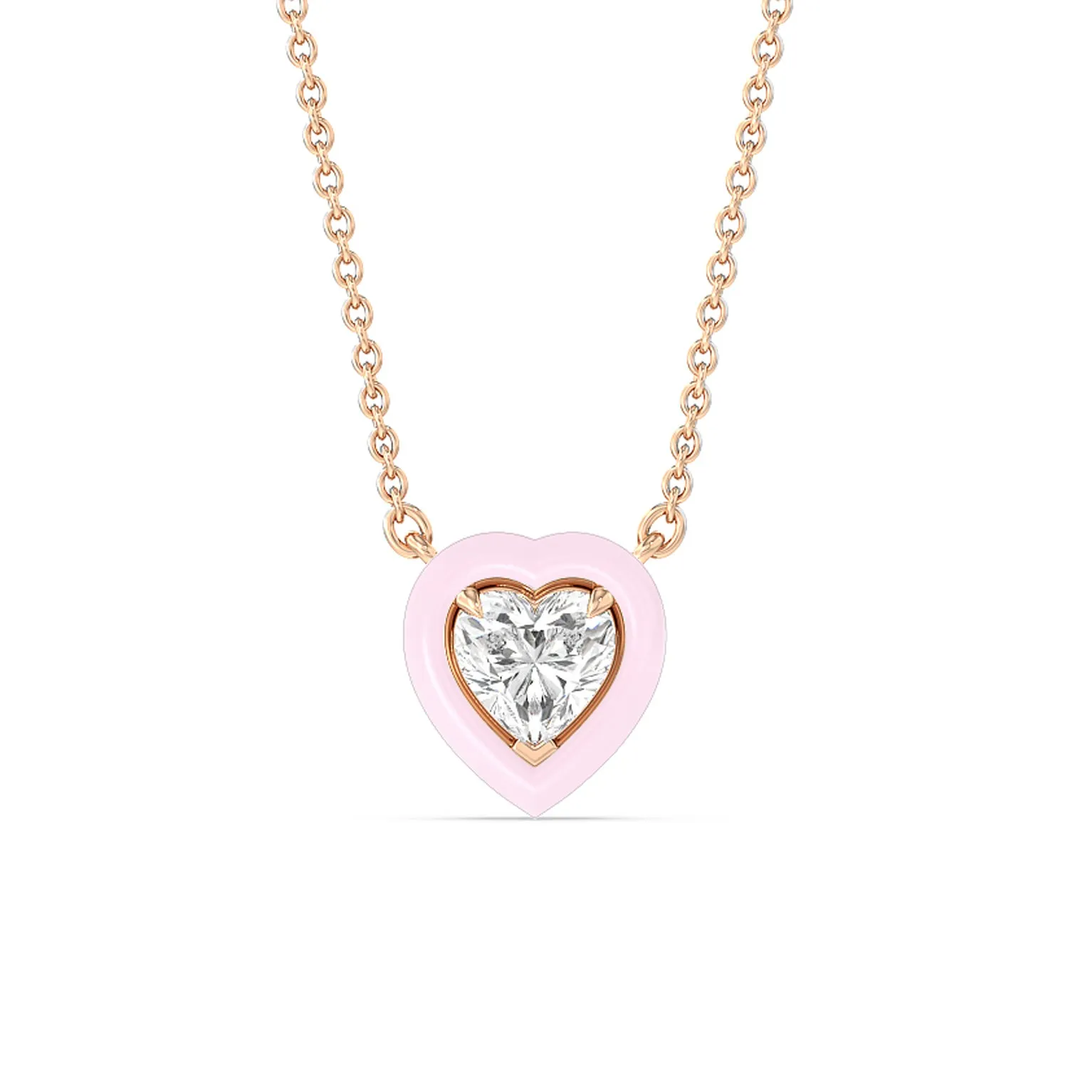 Classic Heart Bezel Necklace in Ceramic