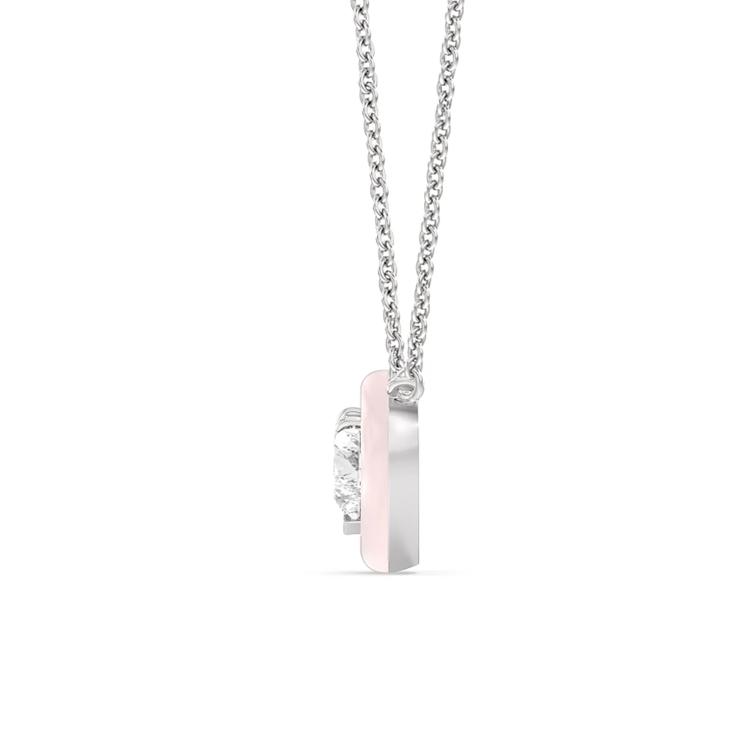 Classic Heart Bezel Necklace in Ceramic