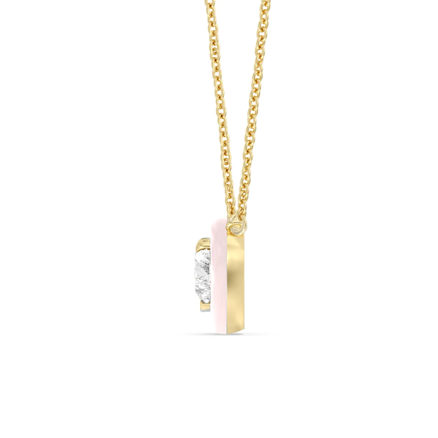 Classic Heart Bezel Necklace in Ceramic