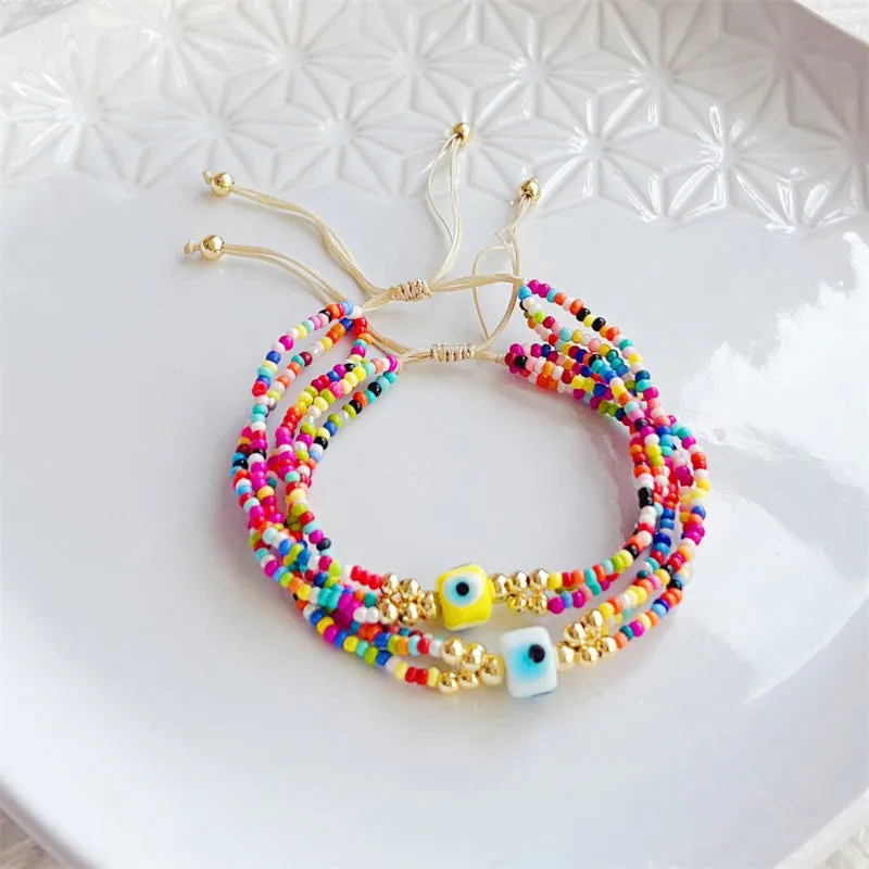 Colorful Eye Candy Bohemian Handmade Beaded Bracelets