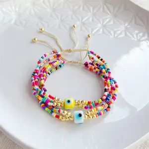 Colorful Eye Candy Bohemian Handmade Beaded Bracelets