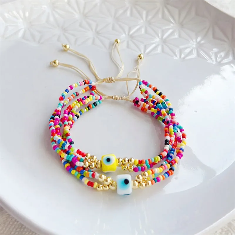 Colorful Eye Candy Bohemian Handmade Beaded Bracelets