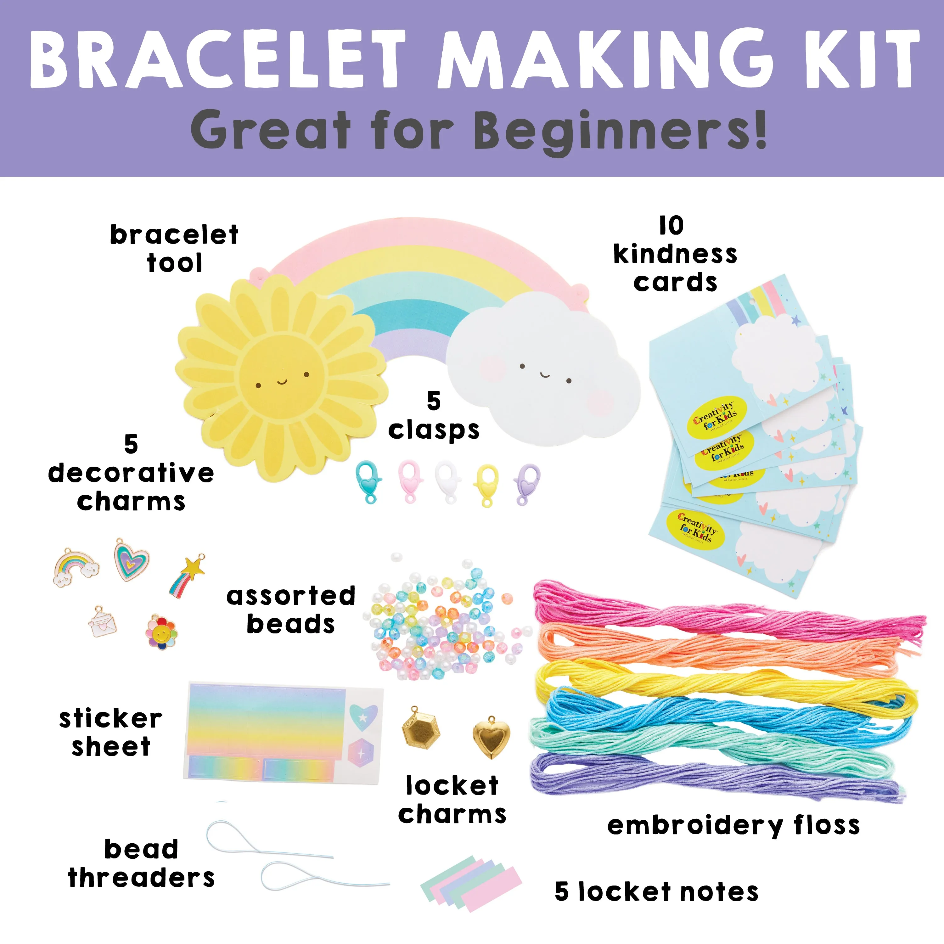 Creativity for Kids Rainbow Friendship Bracelets Craft Kit