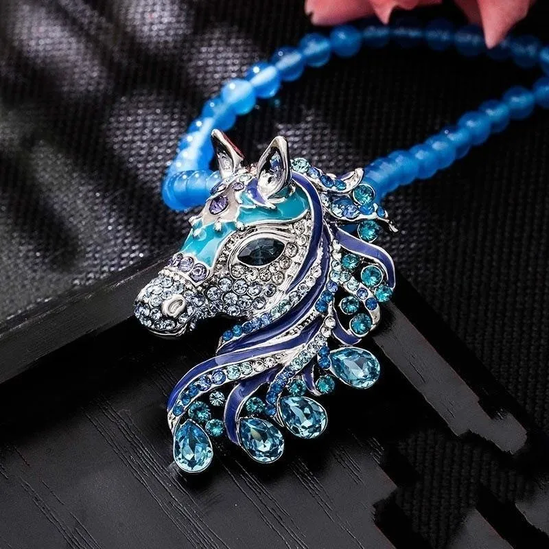 Crystal Horse Necklace