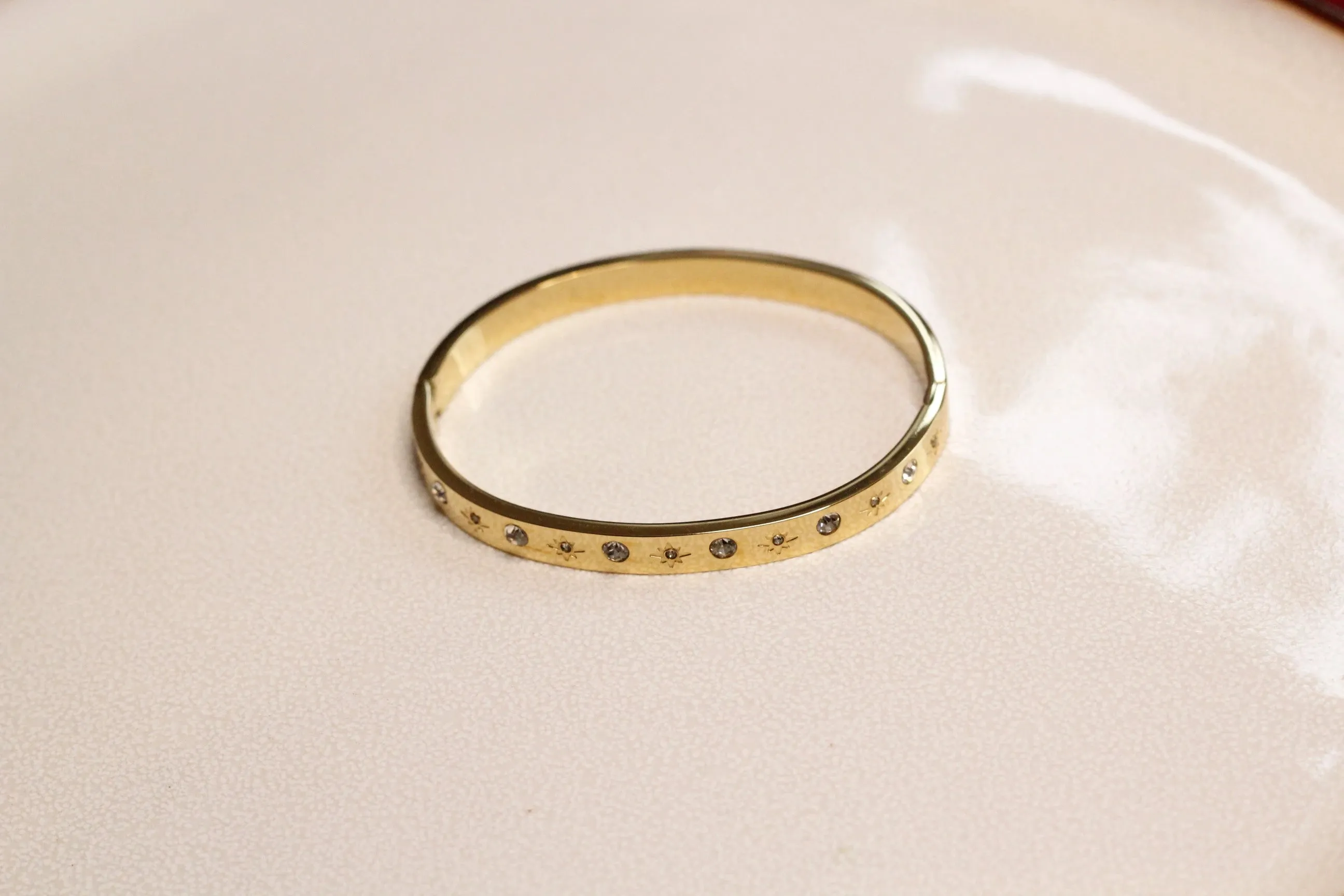 Cubic Zirconia Gold Bangles Bracelets for Women
