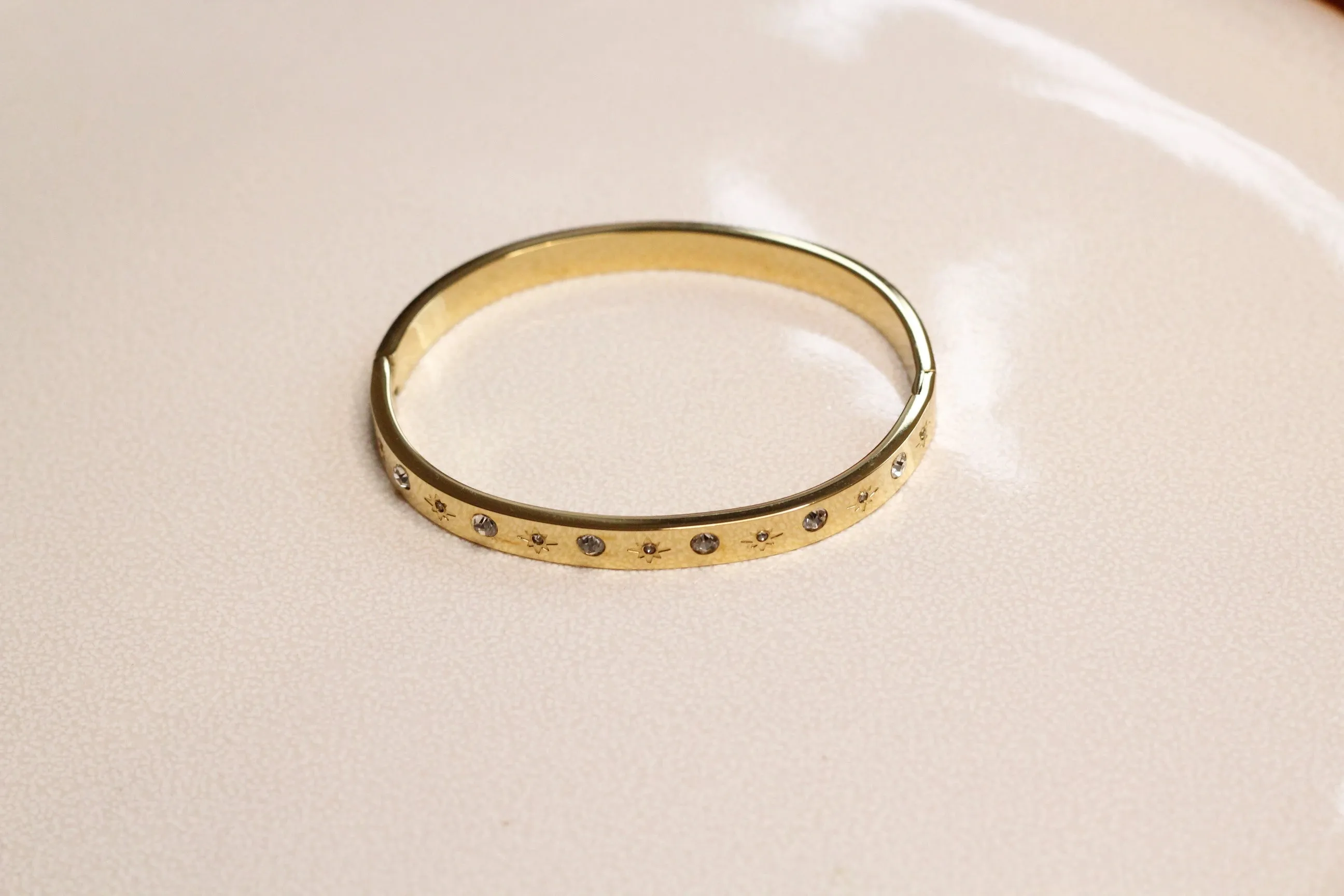 Cubic Zirconia Gold Bangles Bracelets for Women