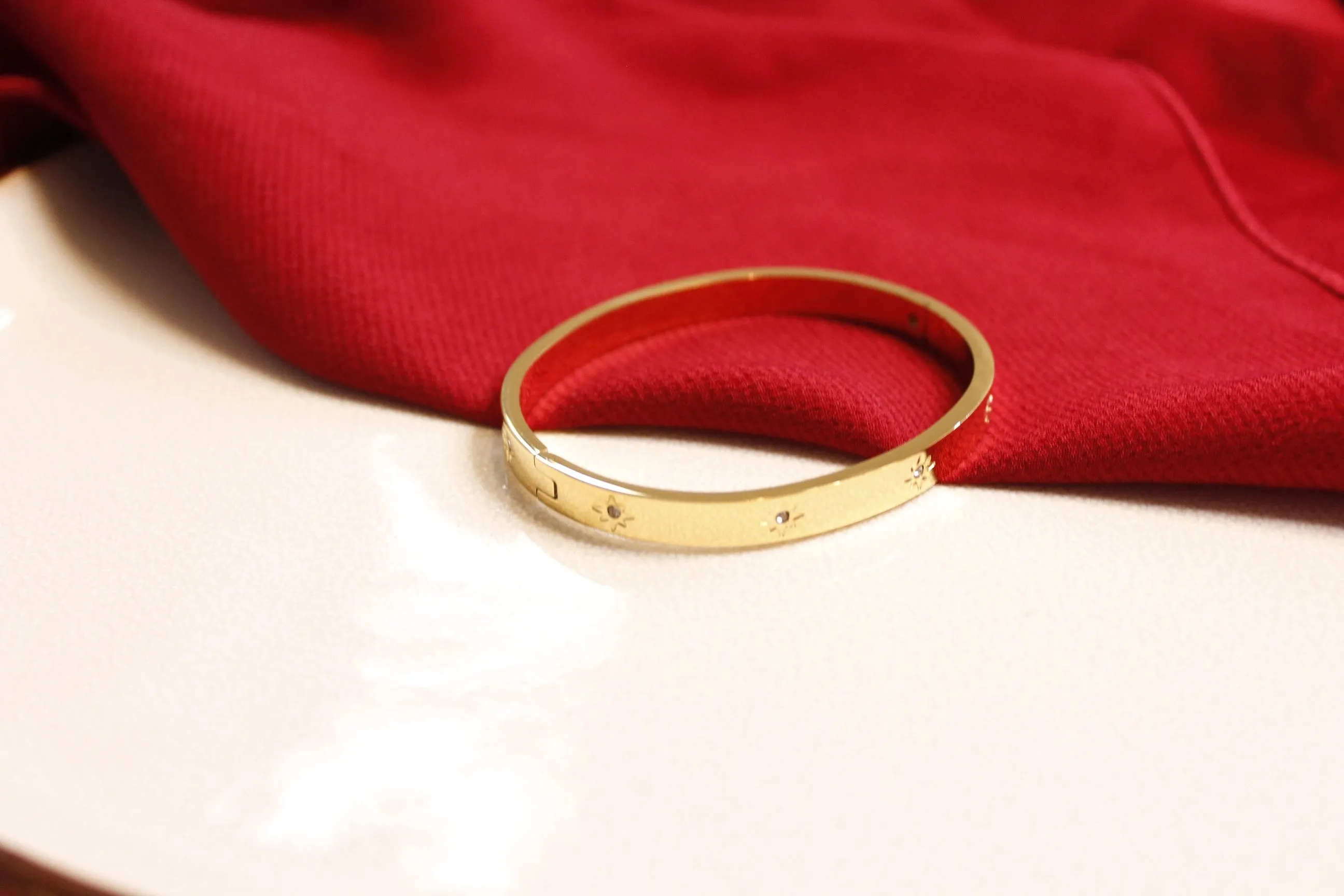 Cubic Zirconia Gold Bangles Bracelets for Women