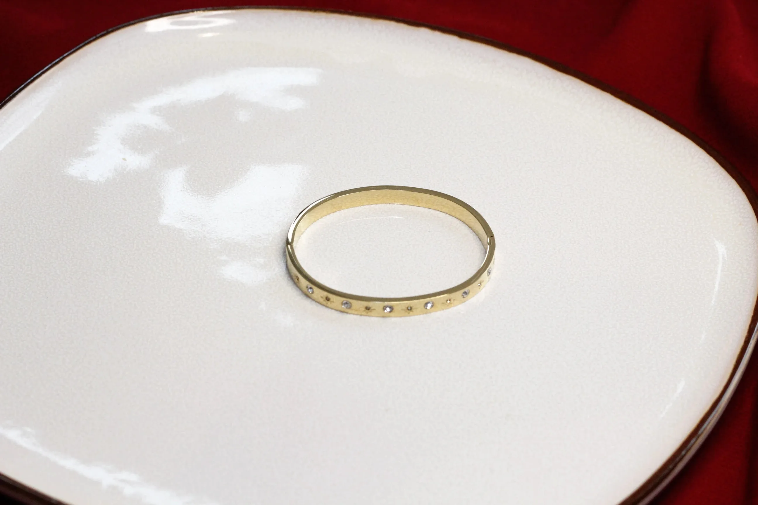 Cubic Zirconia Gold Bangles Bracelets for Women