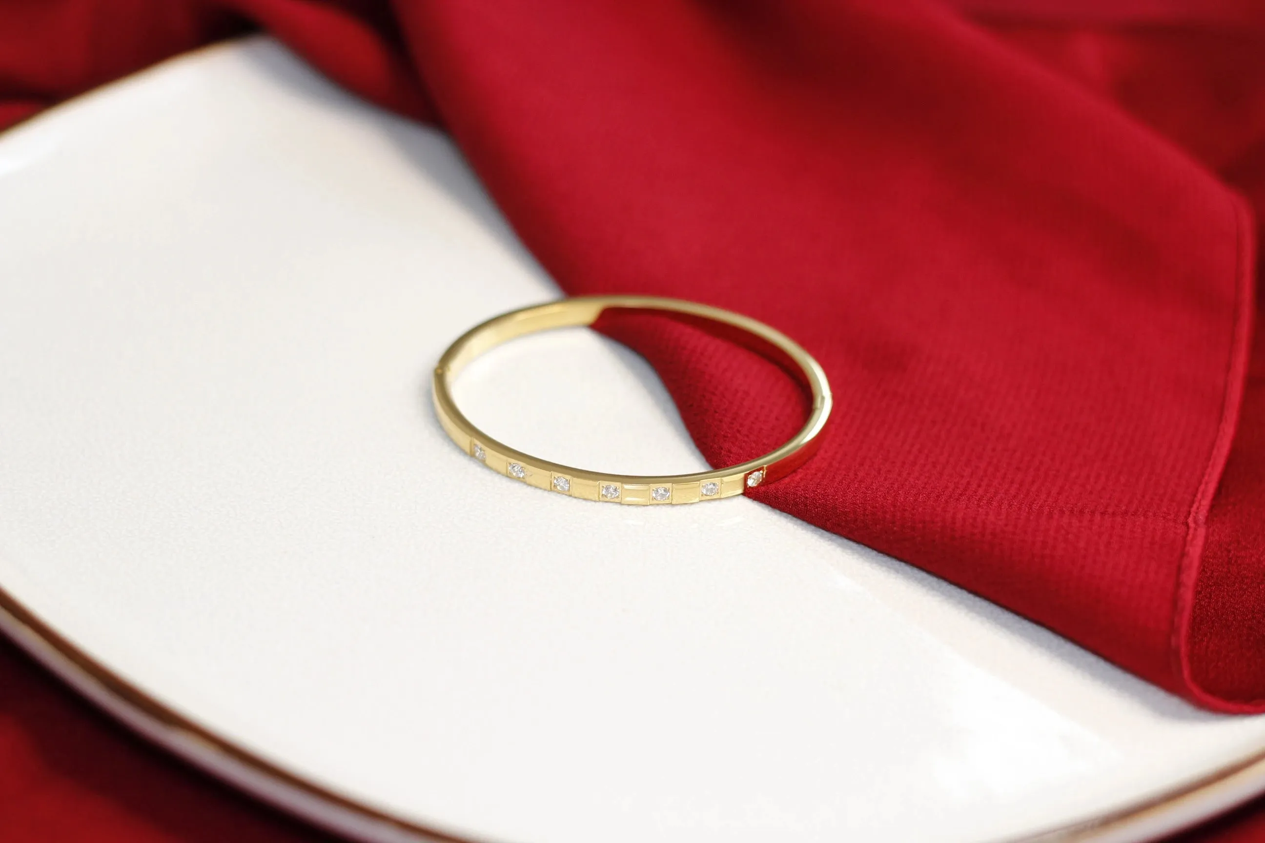Cubic Zirconia Gold Bangles Bracelets for Women