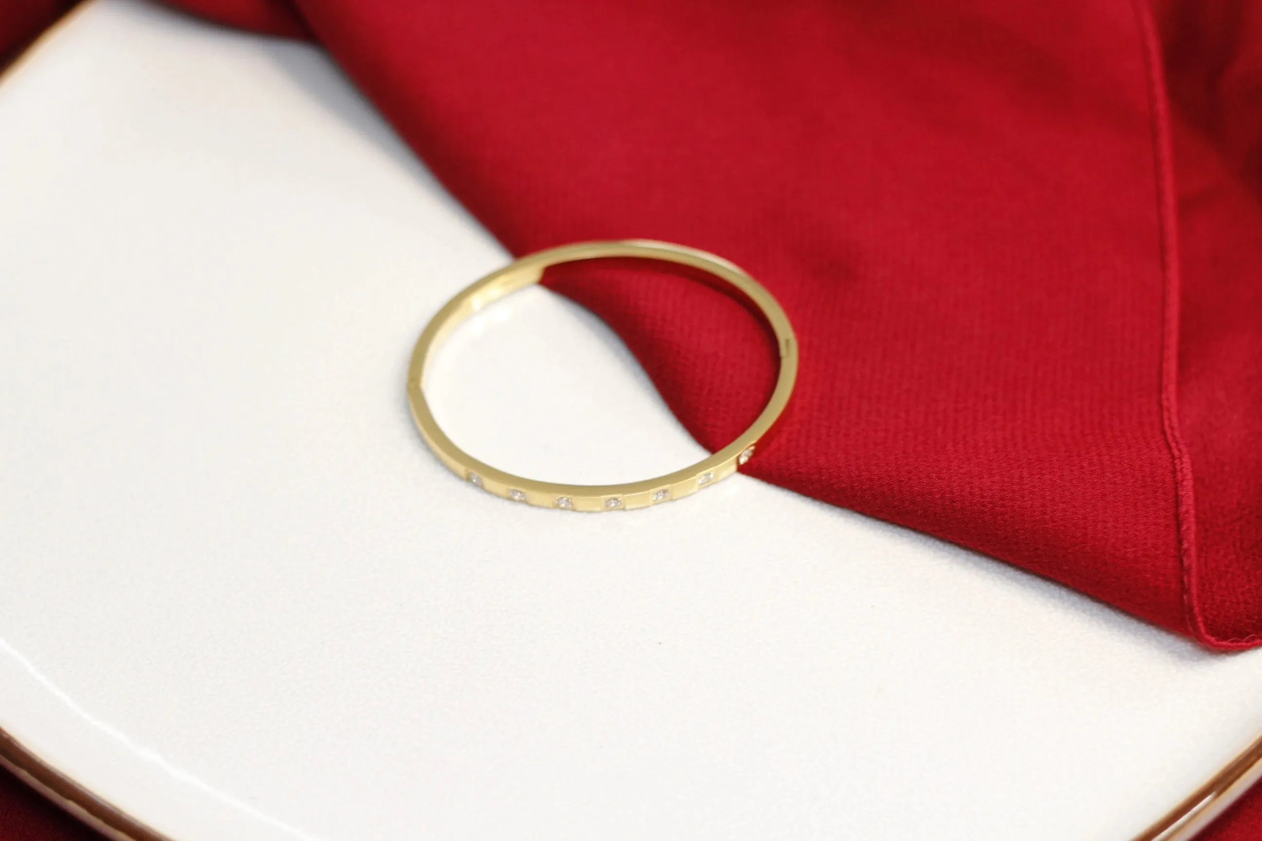 Cubic Zirconia Gold Bangles Bracelets for Women