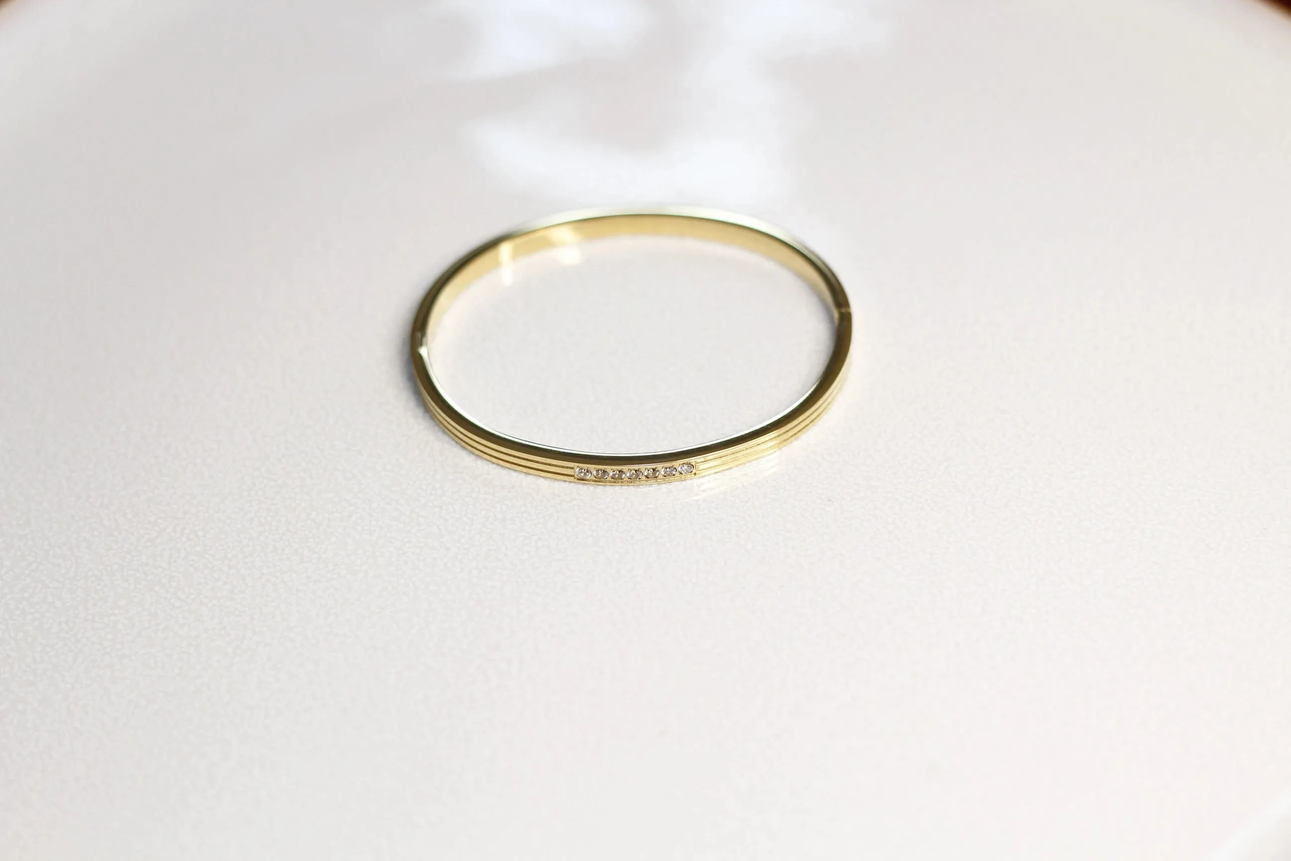 Cubic Zirconia Gold Bangles Bracelets for Women