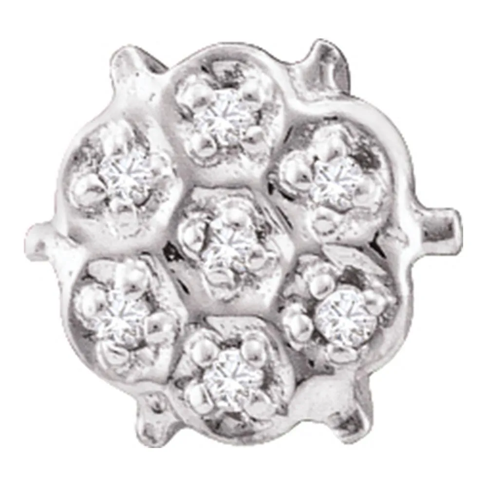 Dazzling 10kt White Gold Diamond Cluster Stud Earrings