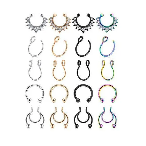 D.Bella Fake Septum Piercing Faux Nose Rings Hoop