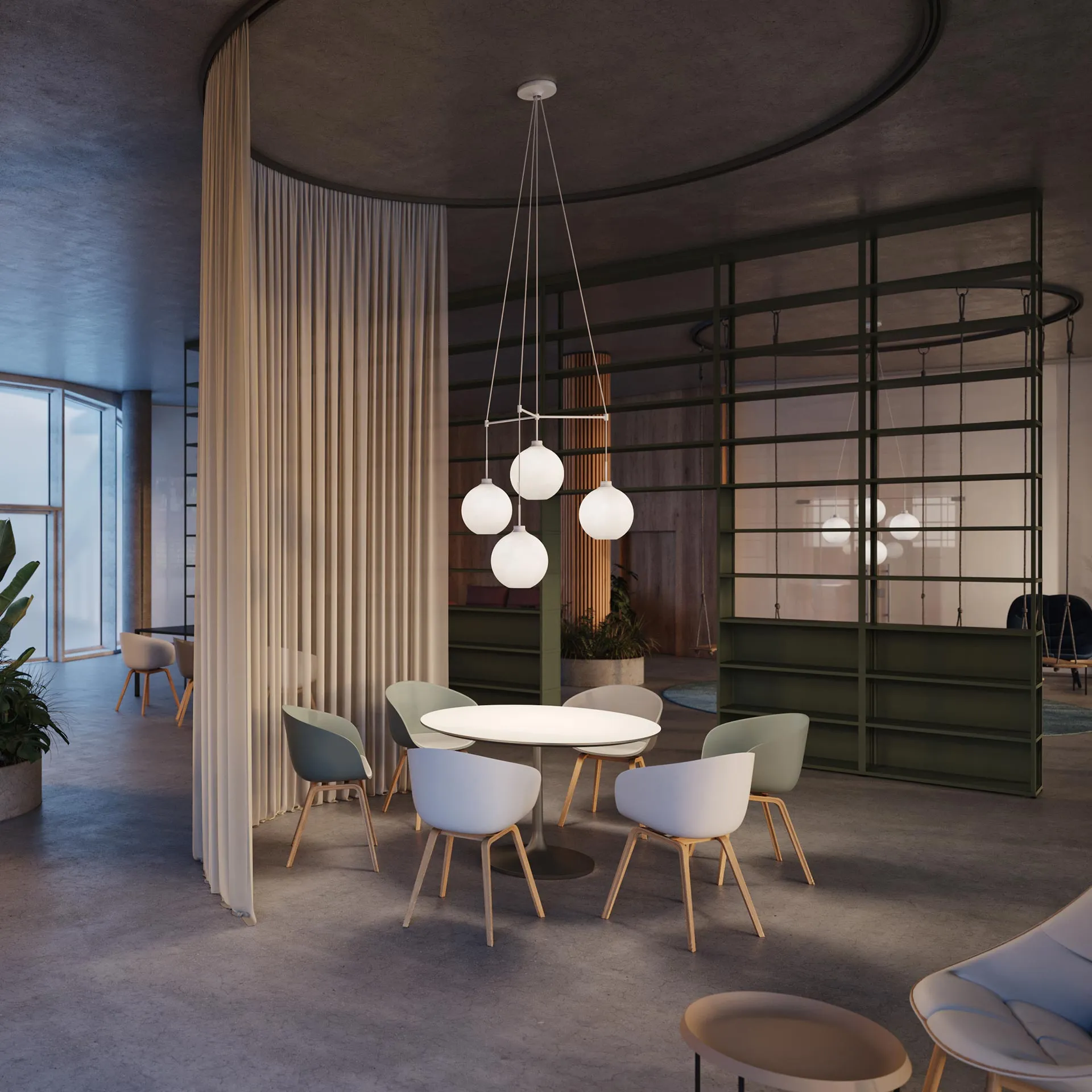 Dependant 6-Circular Suspension System by Louis Poulsen
