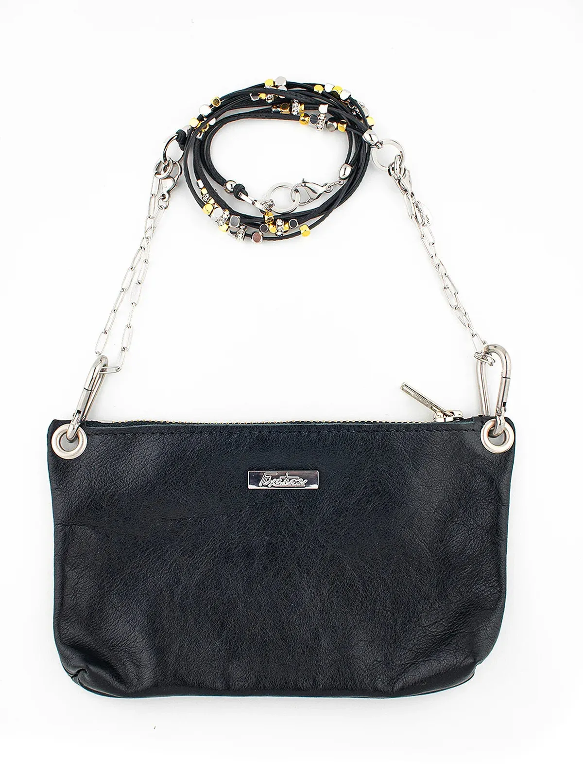 Design Fixation Women's Travel Handbag Modular, 7 in 1 and more  - Black, Chrome