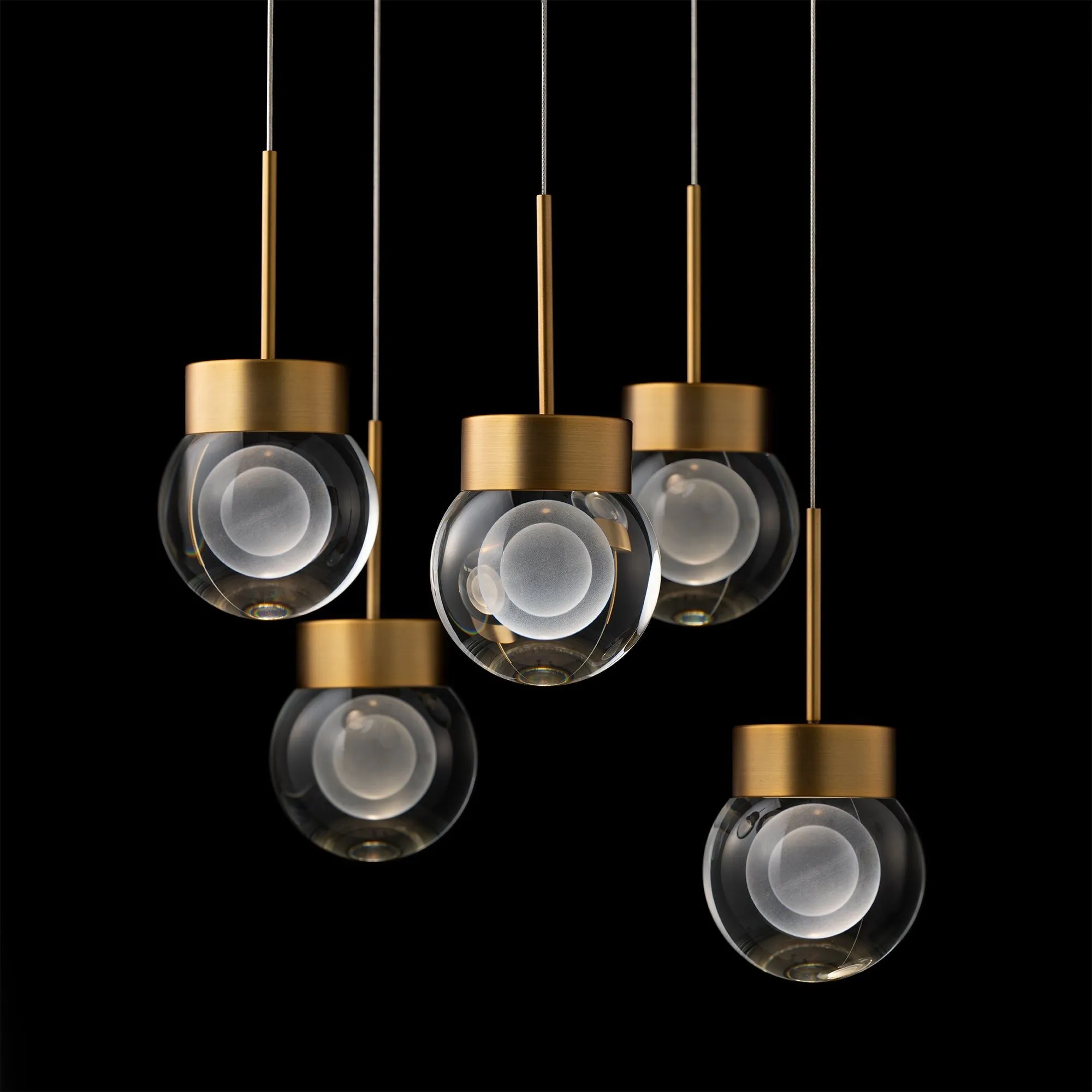 Double Bubble 5-Light 17" LED Round Multi Pendant