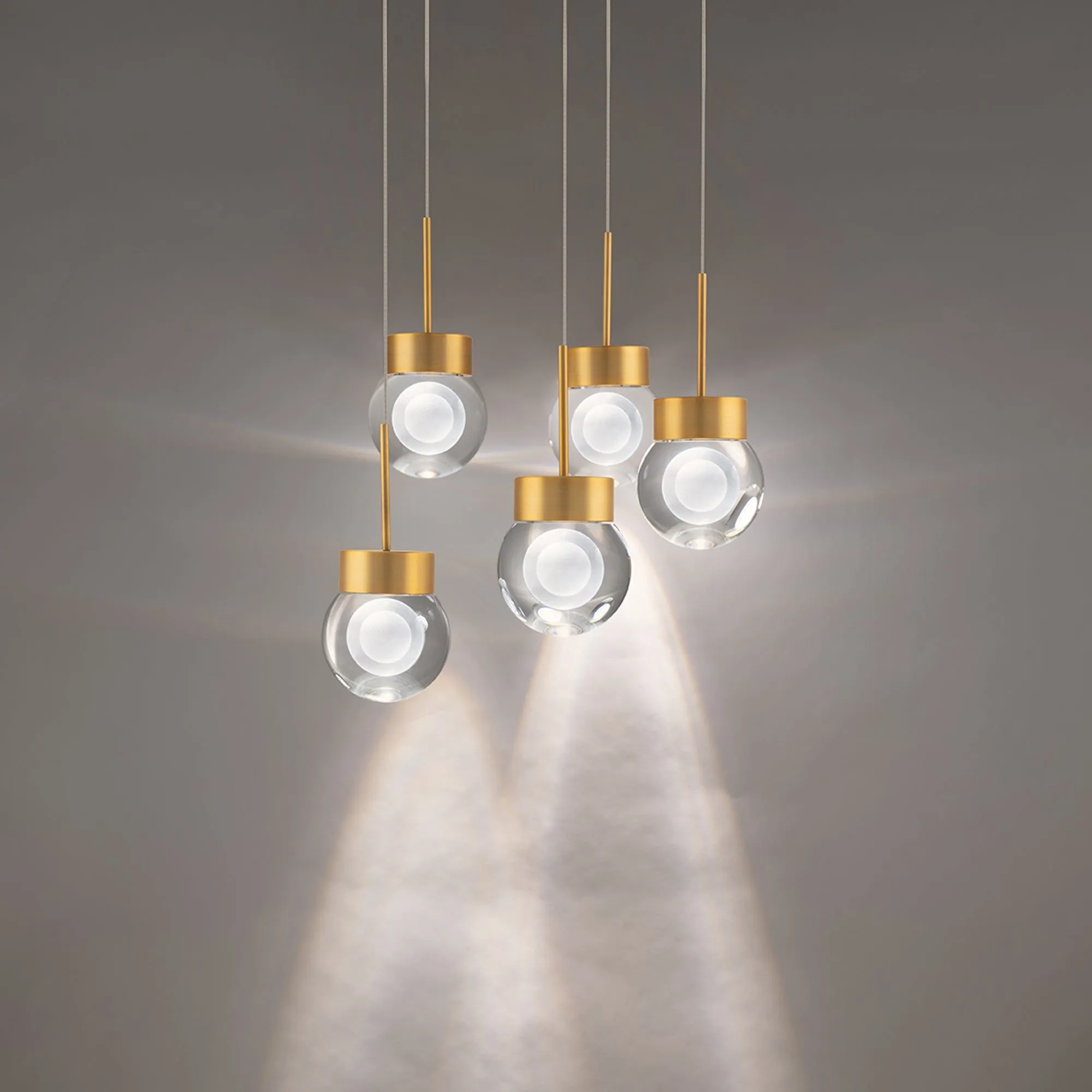 Double Bubble 5-Light 17" LED Round Multi Pendant