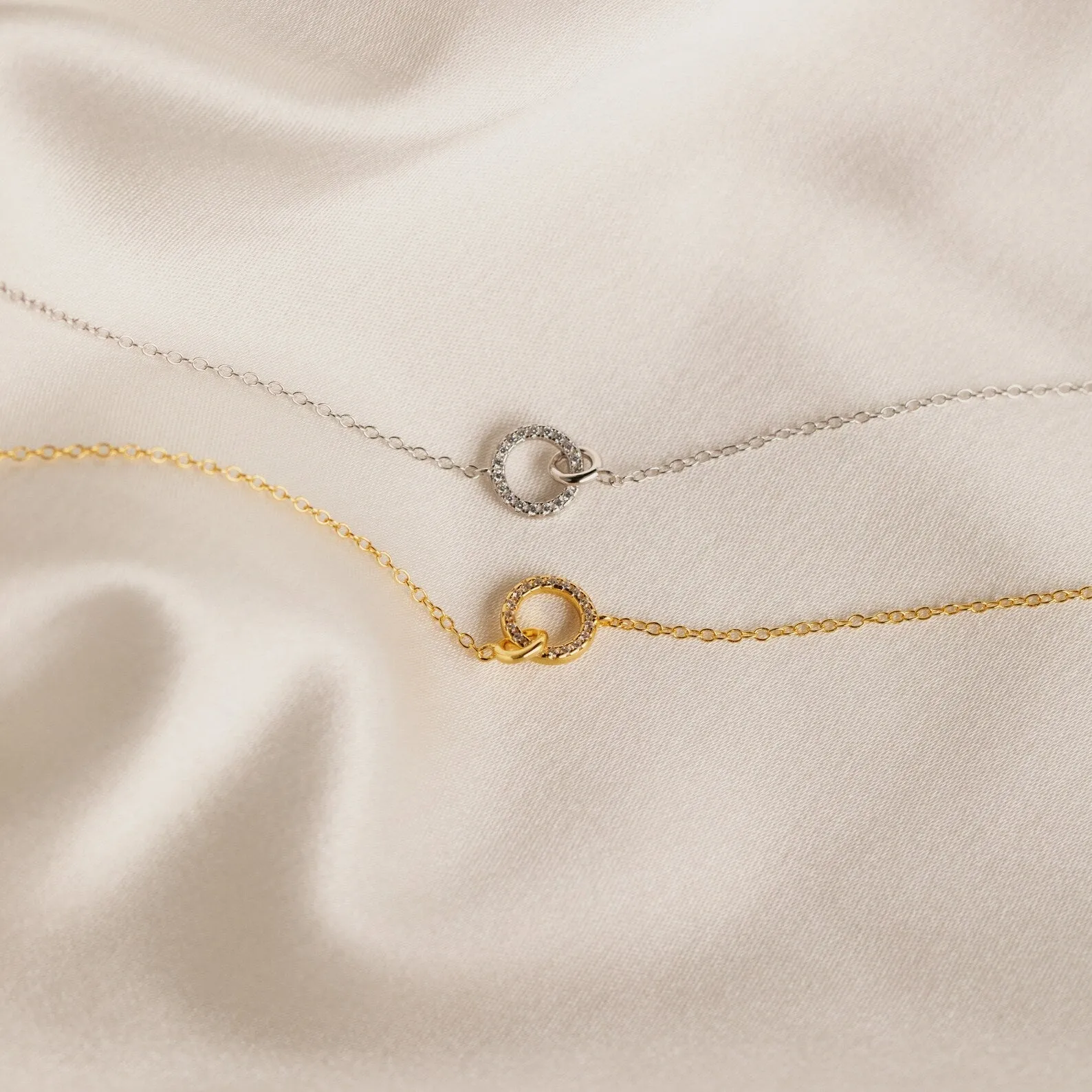 Elegant Interlocking Charm Necklace