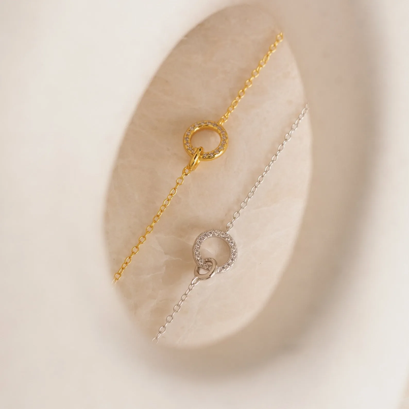 Elegant Interlocking Charm Necklace