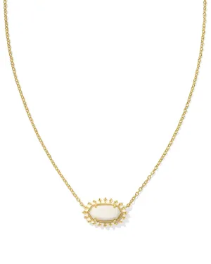 Elisa Color Burst Frame Short Pendant Necklace