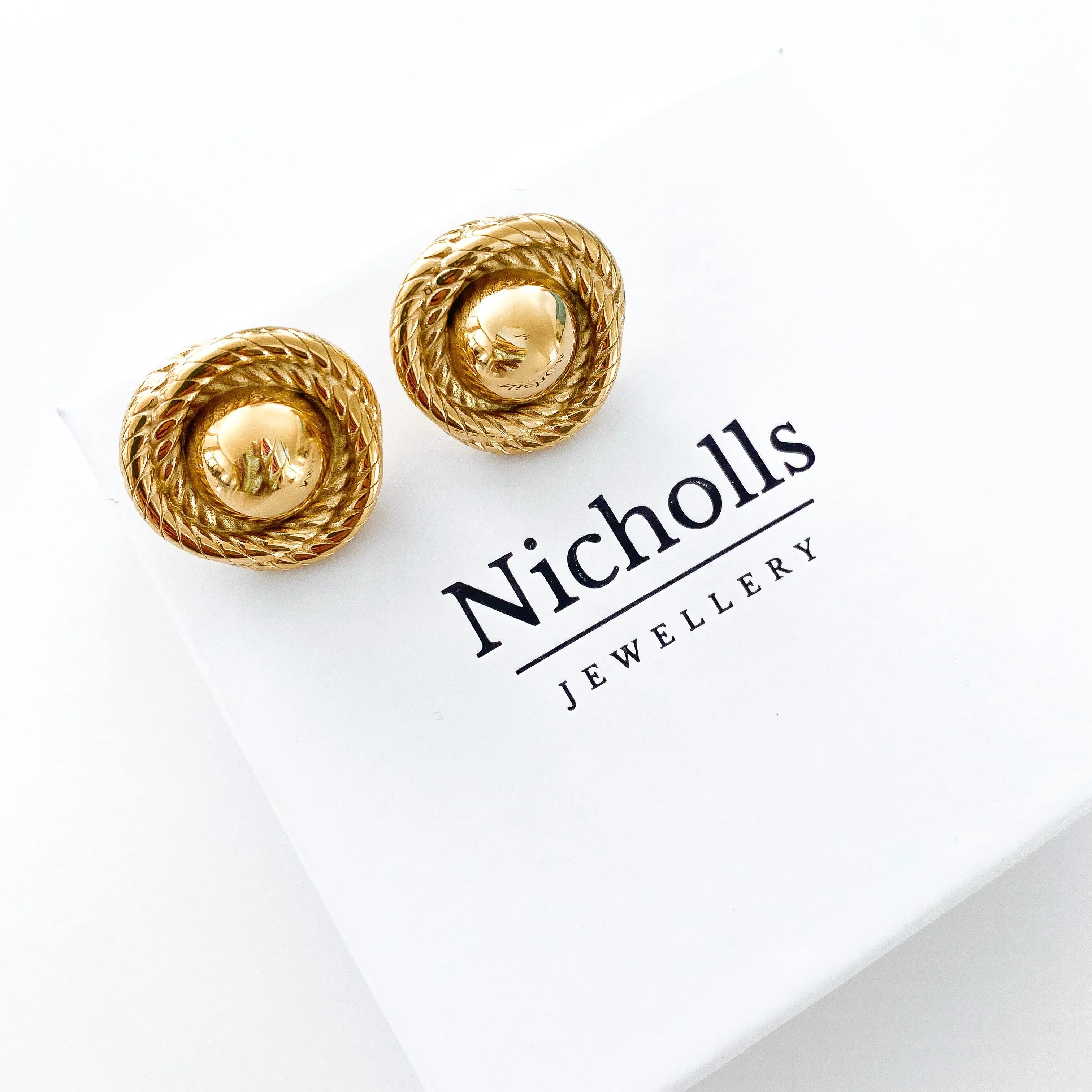 Everyday Twisted Rope Gold Circle Earrings