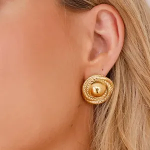 Everyday Twisted Rope Gold Circle Earrings