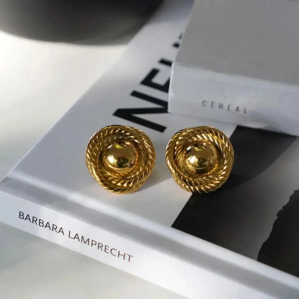 Everyday Twisted Rope Gold Circle Earrings