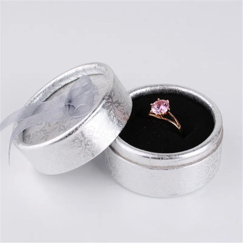 Fashion Brand Wedding Ring 18k Gold Plated Finger Ring Simple Big Pink Crystal Cubic Zirconia Band Jewelry for Women