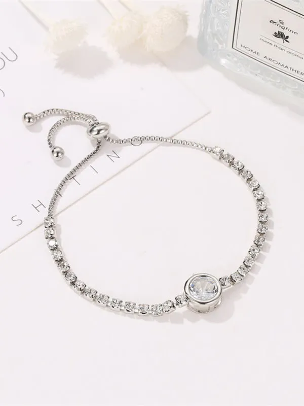 Fashion Rose Gold Heart Zircon Bracelet Simple Alloy Diamond Ladies Bracelet
