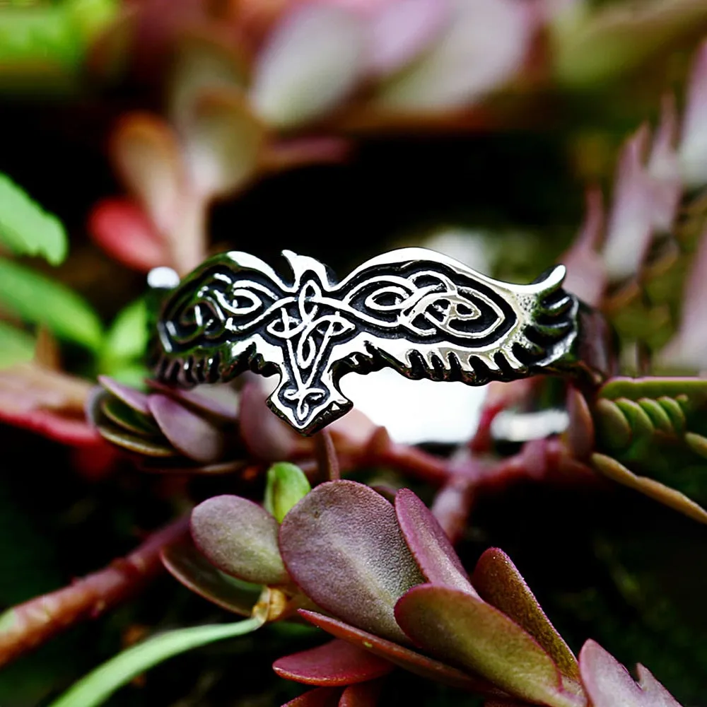 Fashion Simple Stainless Steel Viking Crow Ring For Men Women