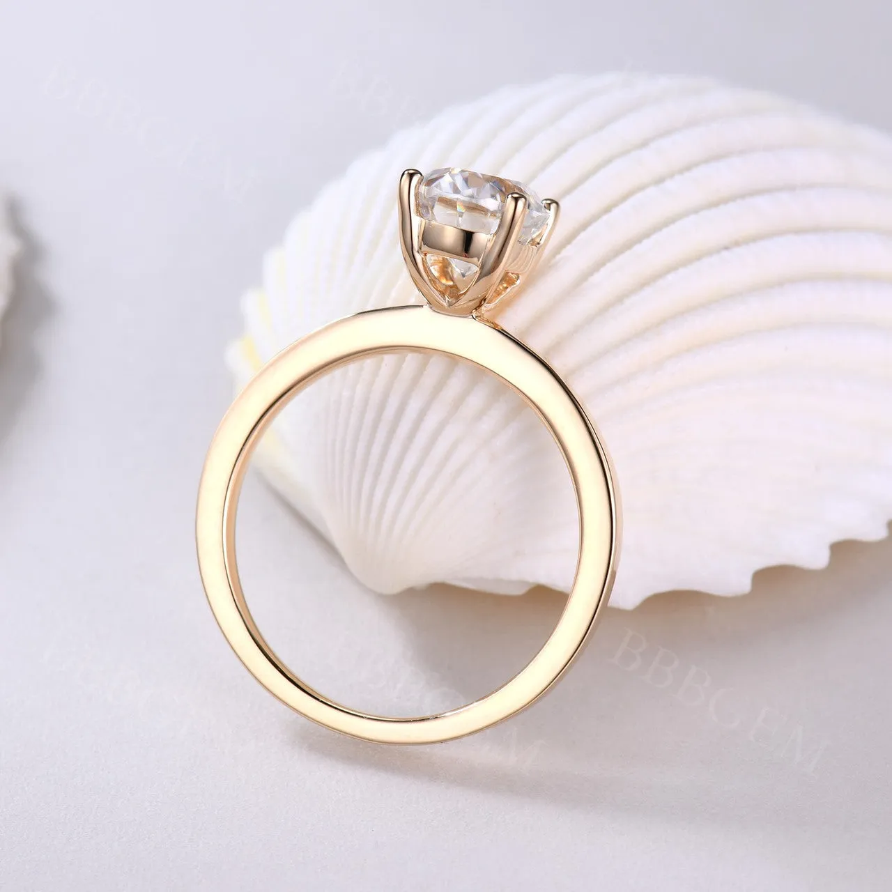Forever One Moissanite Engagement ring Oval Rose Gold 6x8mm Moissanite Solitaire Ring 1.5 carat near-colorness gemstone Solid 14K/18K