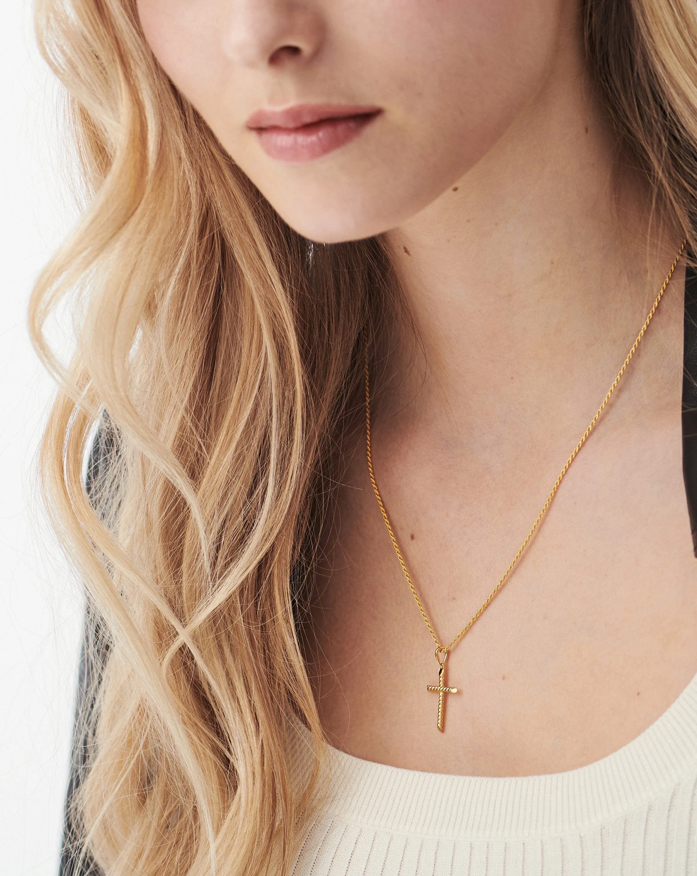 Fused Twisted Cross Necklace