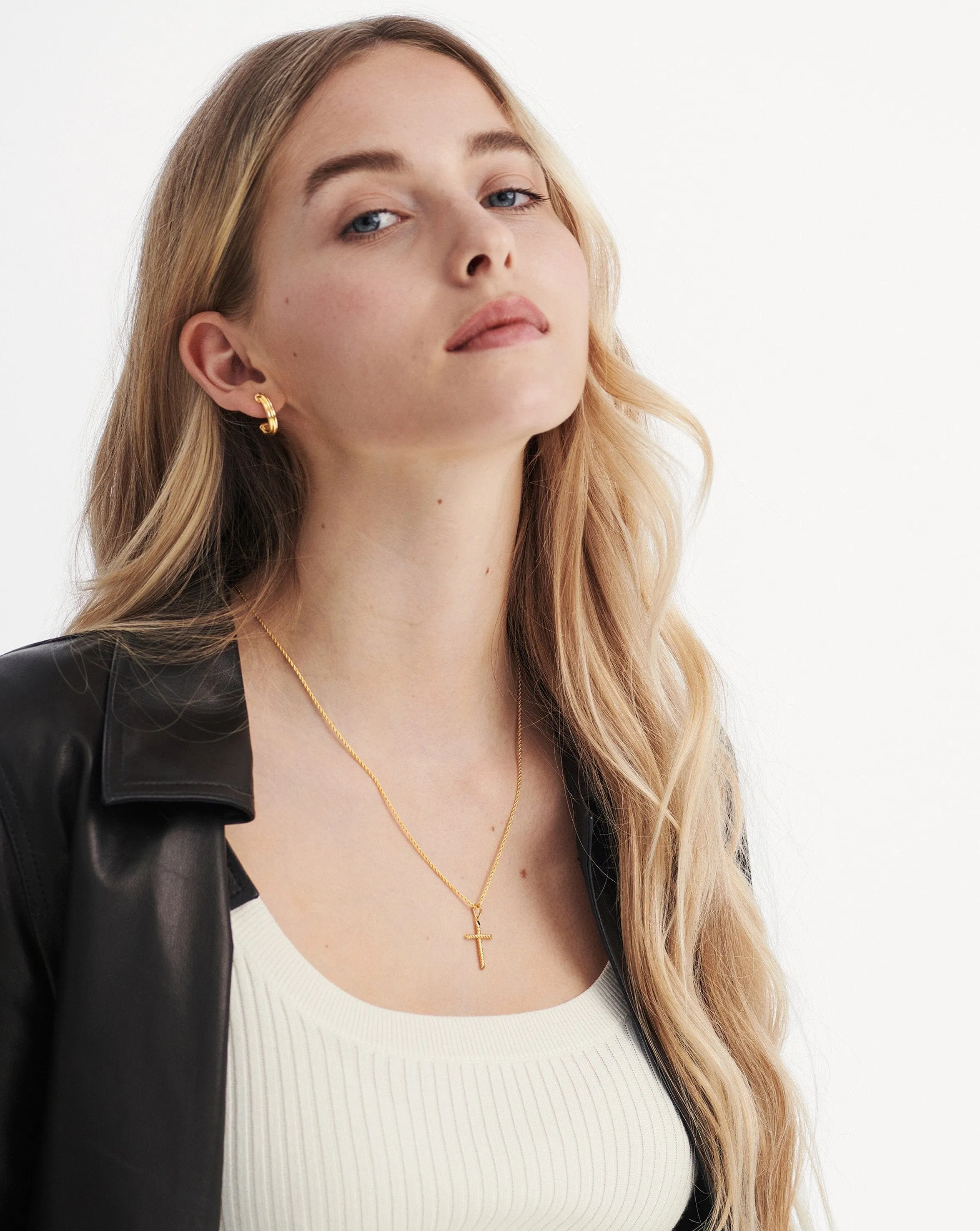 Fused Twisted Cross Necklace