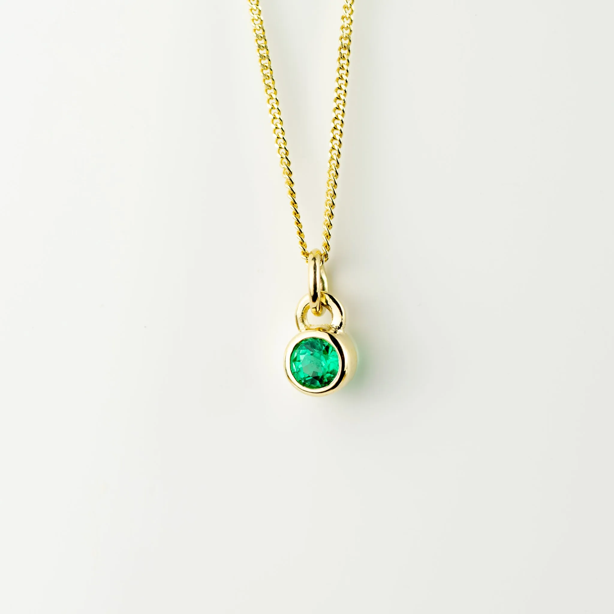 Gold 4mm Emerald Andromeda Pendant