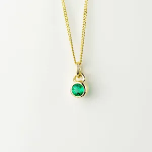 Gold 4mm Emerald Andromeda Pendant
