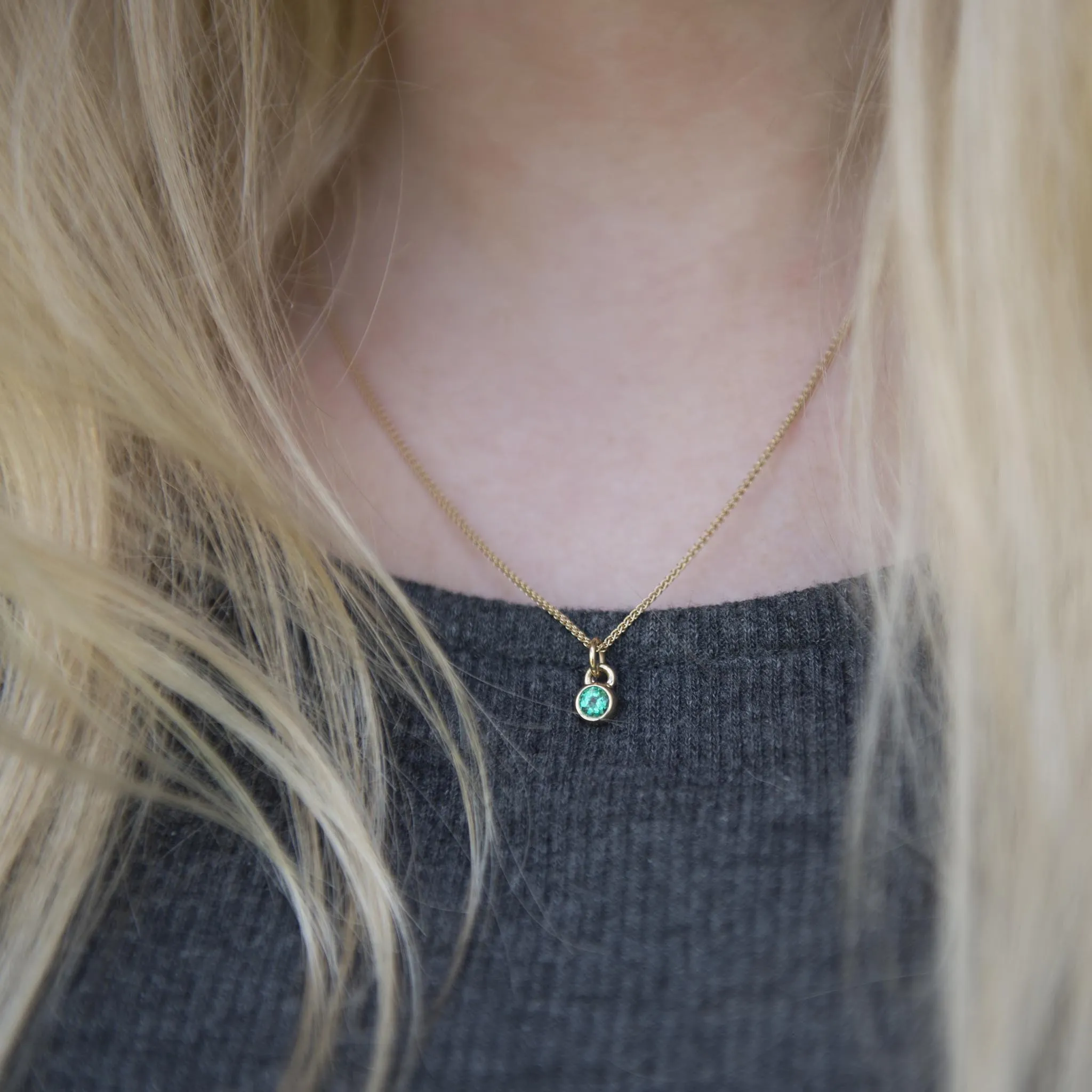 Gold 4mm Emerald Andromeda Pendant
