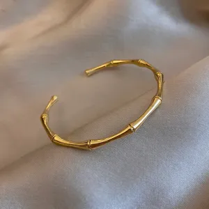 Gold Bamboo Joint Bangles for Women