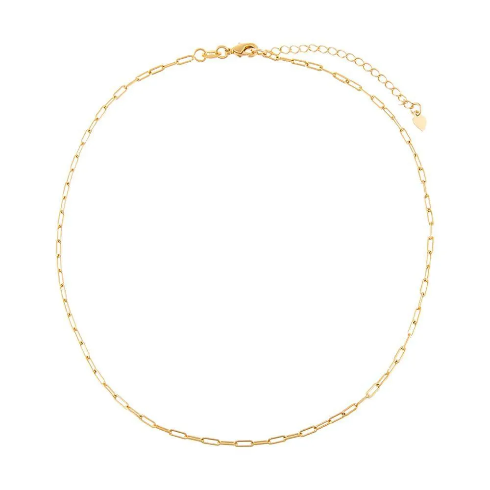 Gold Filled Baby Paperclip Necklace by By Adina Eden