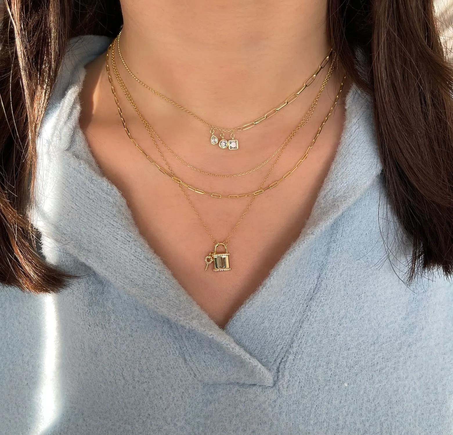 Gold Filled Baby Paperclip Necklace by By Adina Eden