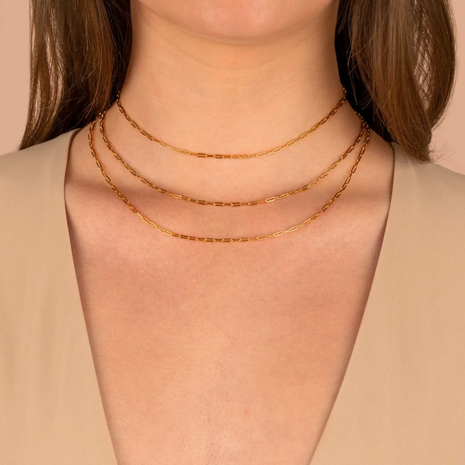 Gold Filled Baby Paperclip Necklace by By Adina Eden