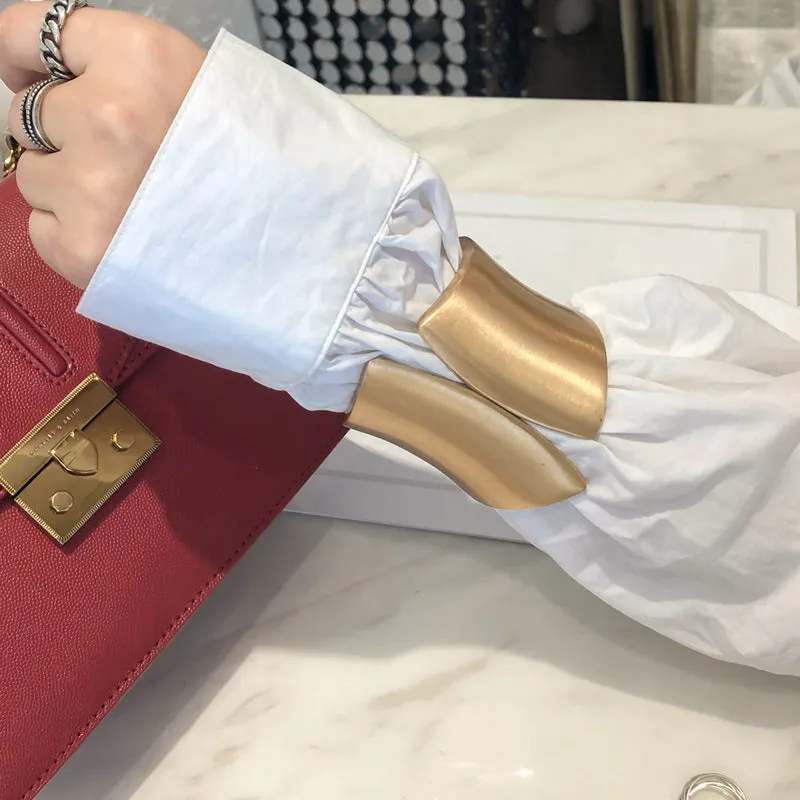 Gold Hiphop Wide Opening Asymmetric Bangle