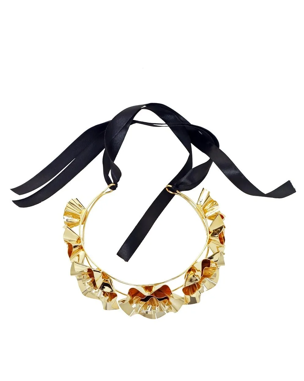 Gold Plated Floral Hairband Cum Neckpiece