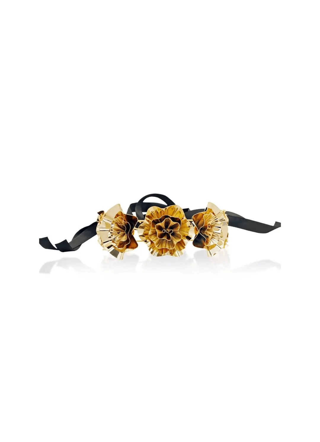 Gold Plated Floral Hairband Cum Neckpiece